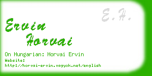 ervin horvai business card